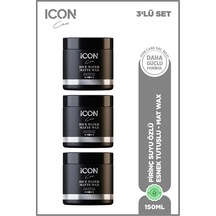 Iconcare Rice Water Matte Wax Esnek Kontrol Mat Görünüm Saç Waxı 3'lü Set 150 Ml
