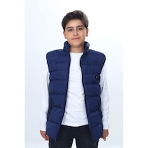 Toontoy Erkek Çocuk Su İtici Dik Yaka Fermuarlı Cepli Şişme Yelek Lacivert Toontoy Erkek Çocuk Su İtici Dik Yaka Fermuarlı Cepli Şişme Yelek Lacivert