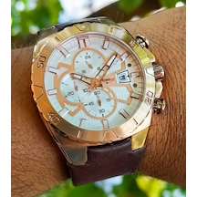 G-force Js15 Orjinal Miyota Mekanizma Rosegold Kahve Erkek Kronograf Kol Saati Lüks Kutulu Rose Gold
