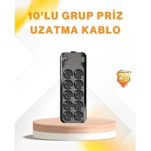 10 Lu Çoklu Priz Termal Korumalı Usb Type-c Çıkışlı 2500w Uzatma Kablosu 1