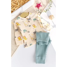 Aslan Temalı Erkek Bebek Takım Yeşil Aslan Temalı Erkek Bebek Takım Yeşil