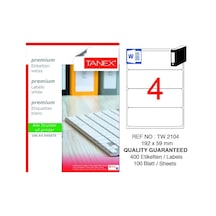 Tanex Tw-2104 192x59mm 100 Lü Lazer Etiketi