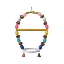 Renkli Boncuklu Oval Hlı Papağan Salıncağı 15 Cm-23 Cm