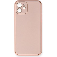 Ilkeshop Newface Apple iPhone Uyumlu 12 Kılıf Coco Deri Silikon Kapak - Pembe