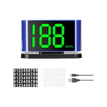 Teltree Araç Usb Konaklayıcı Gösterici, Hız Ölçer Ve Güven Uyarıcısı, Numara Gösterim Bölümü İle Mavi Renkli Km/h