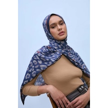 Silk Home Eco Viscose Leopar Desen Şal 6001 Lacivert-indigo