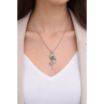 Karanlıkta Parlayan Gül Kolye Gümüş Renk Zincir Unisex Metal Aksesuar Çok renkli