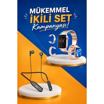 Kablolu Bluetooth Kulaklık Ve Kadınlara Özel Bileklik  Yeni Nesil Akıllı Saat 3 Kordonlu - Lisinya