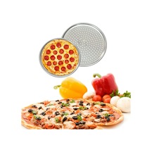 Abant Pizza Tepsi Tava Seti Delikli 28/32/36 Cm Paslanmaz Çelik Siyah