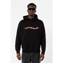 Rose Toxic Till The End Siyah Erkek 3ip Kapşonlu Sweatshirt Siyah