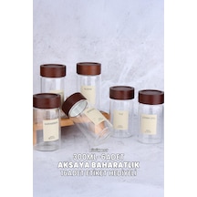 Akasya 6 Adet 300 Ml Cam Baharatlık - Akasya Rengi - Yuvarlak Çok Renkli