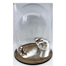 Küçük İzler Cam Fanuslu 3 Boyutlu Bebek El Ayak İzi Heykeli Seti