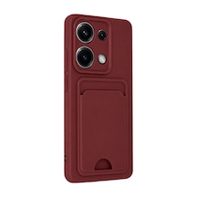 Xiaomi Redmi Note 13 Pro 4g Kılıf Kelvin Kartvizitli Silikon - Bordo