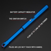 Mavi Projektör Usb Şarj Ateşleyici Mutfak Ateşleyici Açık Barbekü Kamp Çakmağı Mavi