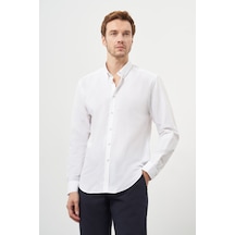 Morven Erkek Beyaz Pamuk Trend Düğmeli Yaka Dynamic Fit Gömlek 25ms004006600 Beyaz Beyaz