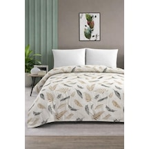Çift Kişilik Pike Yatak Örtüsü%100 Pamuk 220x230 Siyah Tüy Açik Gri