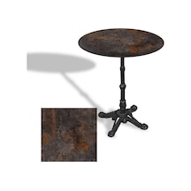 Çipa 1002 Döküm Ayak Yuvarlak Masa Çap 80cm - Werzalit, Wermodin Ve Allzalit Tabla - Metalic Oxid 3 Çok Renkli