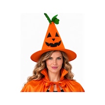 Halloween Bal Kabağı Cadı Şapkası Yetişkin Standart