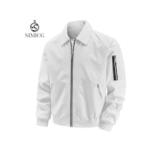 Hava Kuvvetleri Uçuş Kıyafeti Erkek İş Kıyafeti Ceketi Beyzbol Ceketi Beyaz