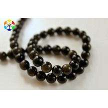 Golden & Siyah Obsidyen Taşı Dizi 8Mm