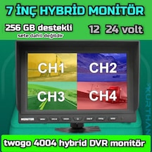 7 İnç Hybrid Dvr Monitör Kamerasız 256 Gb 12 - 24 Volt