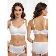 F.k Kadın Lingerie Lazer Kesim Push Up Balensiz Sütyen Beyaz