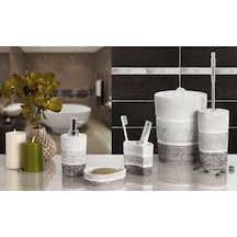 Primanova Lalalent 5 Li Banyo Seti Polyester Beyaz - Gri