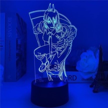 Szypzstore Anime Testere Adam Figürü 3d Çocuklar Gece Lambası, Uzaktan Kumanda İle Değişen 16 Renk, Çocuk Odası U, Şekil Manga Illusion Led Oyuncak Lamba Kız Erkek Çocuklar Noel Hediyel Euxpmh Renkli