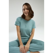 Pierre Cardin 8985 Kısa Kol Kadın Pijama Takımı Su Yeşili Pierre Cardin 8985 Kısa Kol Kadın Pijama Takımı Su Yeşili