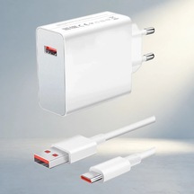 Turbo Güçlü Duvar Şarj Aleti Usb-a Ve C Kablolu