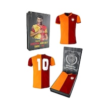 Gsstore Galatasaray Metin Oktay T-shirt Özel Tasarım Metin Oktay Baskılı Ahşap Kutulu Sarı - Kırmızı