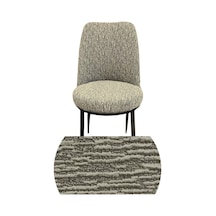 1 Adet Dokuma Jakar Oval Sandalye Kılıfı. Retro Sandalye Örtüsü Lastikli, Esnek, Yıkanabilir. Vizon - 645231968 Vizon