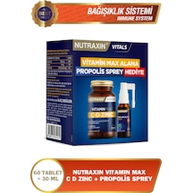 Vitamin Max C D Zinc 1.000 Mg 60 Tablet Zaman Salınımlı - Propolis Sprey Hediye