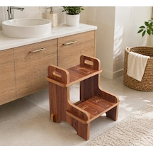 Rozitoys Ahşap Montessori Kaymaz Basamak Tabure Banyo Ve Lavabo Yükseltici Merdiven, 36x36x40 Cm, Mdf Melamin Kapl Çok Renkli
