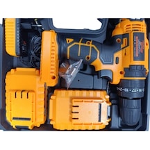 Lieber German Xdrive Darbeli 88 V 12 Ah Çift Akülü Metal Şanzuman Şarjlı Vidalama Matkap 27 Pcs Set