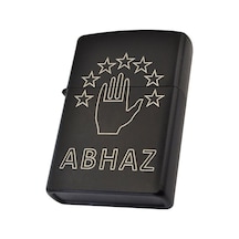 Abhaz Bayrak Figürlü Benzinli Çakmak Siyah