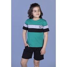 Toontoy Kids Toontoy Erkek Çocuk Garni Detaylı Nakışlı Takım Yeşil