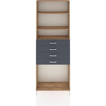 Arges Dolap 3 Raflı 4 Çekmeceli 88x30x243 Çam-antrasit Atlas Çam