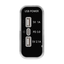 Dc 12v 24v Panel Montaj 3 Usb Bağlantı Noktaları 2 Usb-bir 3.1a + Tip-c Pd3.0 Araç Şarj Soketi