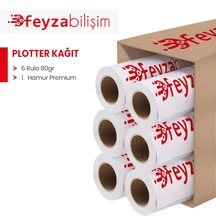 Feyza Bilişim Premium Opak 80gr Plotter Kağıdı 62cm X 50mt-6