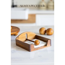 Akasya Ağacı Peçetelik - Şık Ve Fonksiyonel Kahverengi