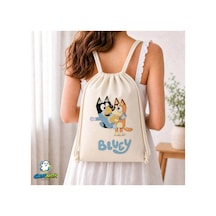 Ghostbastır Design Bluey Büzgülü Keten Çanta C038 Bej