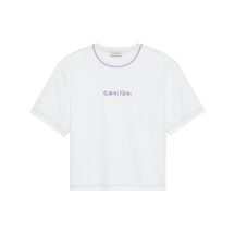 Calvin Klein Ss Fıtted Interlock Ck Coverstıt Beyaz Kadın T-shirt
