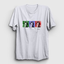 Presmono Unisex Portraits Beatles John Lennon T-shirt Beyaz