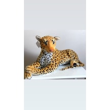Oyuncak Leopar Kaplan Peluş Dev Boy 90 Cm Kahverengi