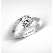Kuyumcudukkani Tektaş Yüzük-10090-w-w 9 Beyaz