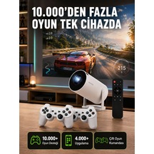 Tçift Kollu Tasarımlı Kablosuz Projeksiyon 4k, 10.000 Oyun Ve Smart App Desteği Yeni Nesil - Lisinya