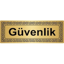 Güvenlik 7cmx20cm Metal Yönlendirme Levhası Altın Renk Metal