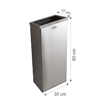 Paslanmaz Çöp Kovası Çemberli Dikdörtgen 30 Litre