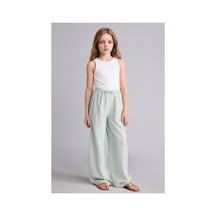Defacto Wıde Leg Geniş Paça Keten Karışımlı Pantolon Kız Çocuk H1219a826smgn1113 Yeşil-gn1113